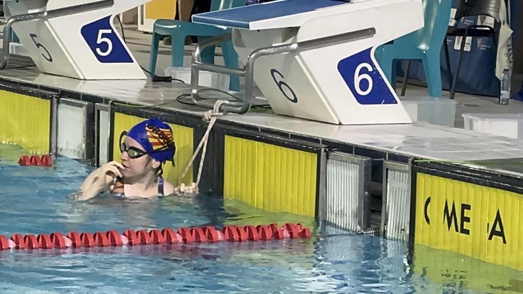Clara en el campeonato de invierno en Cataluña.