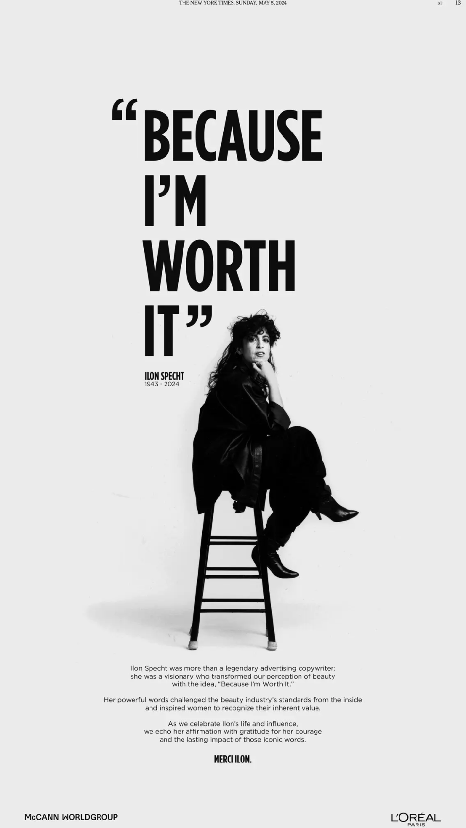 Carátula del cortometraje en honor a Ilon Specht.