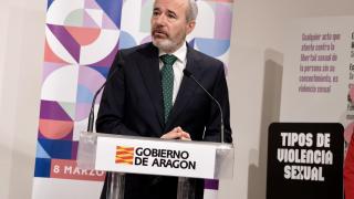 Azcón, en un acto en Zaragoza este jueves.