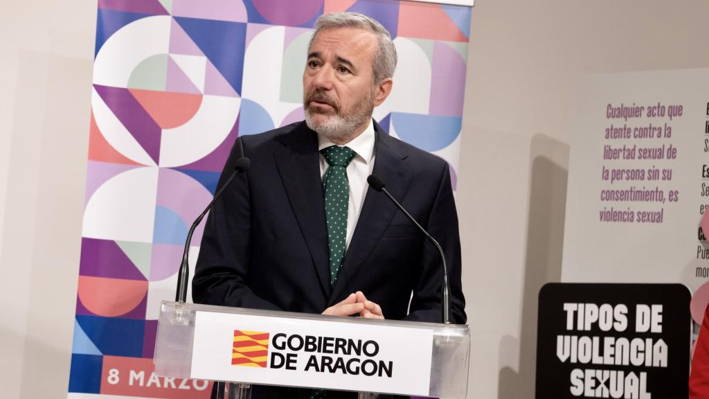 Azcón, en un acto en Zaragoza este jueves.