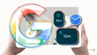 Fotomontaje de la app Reloj de Google