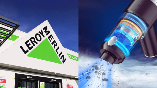 Leroy Merlin y una aspiradora potente y portátil para el coche.