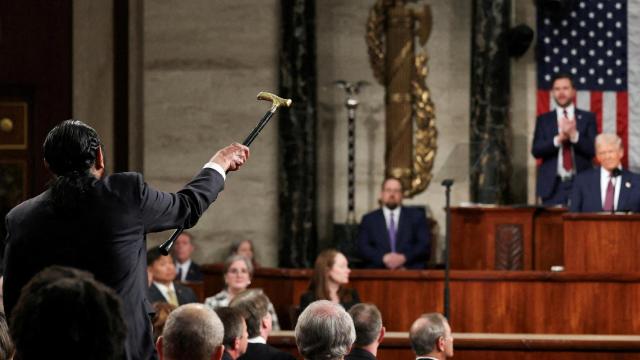 El representante Al Green interrumpió a gritos al presidente estadounidense Donald Trump durante su discurso en una sesión conjunta del Congreso en el Capitolio de los EEUU el pasado martes.