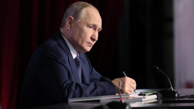 El presidente de Rusia, Vladimir Putin, en una reunión de la junta del Ministerio del Interior el miércoles en Moscú.