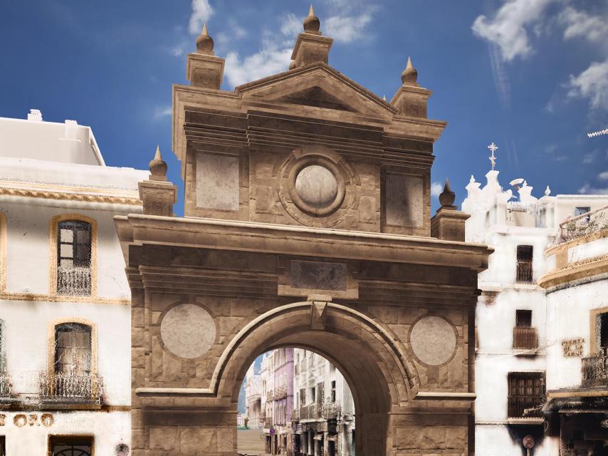 Reconstrucción digitalizada de la Puerta de la Carne.