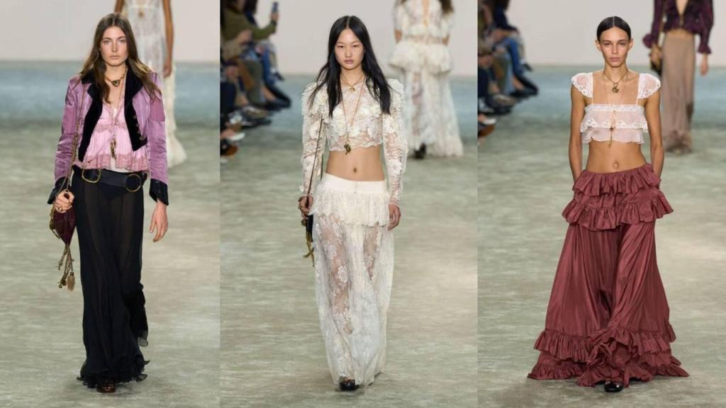 SIluetas del desfile de Chloé