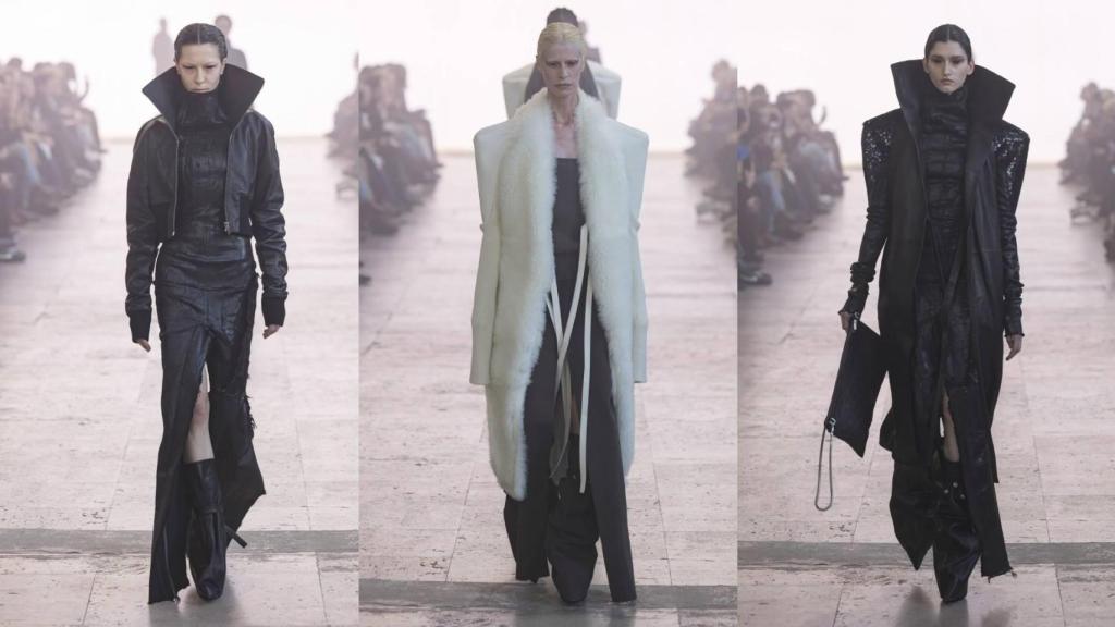 Siluetas del desfile de Rick Owens.