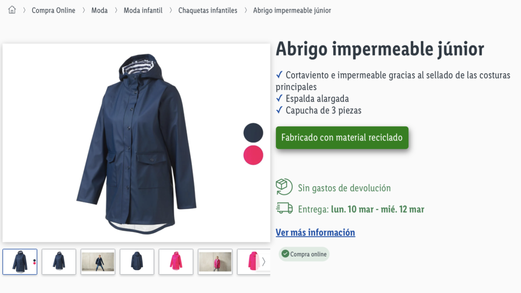 Abrigo impermeable.