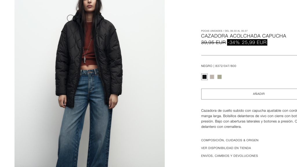 Cazadora acolchada capucha.