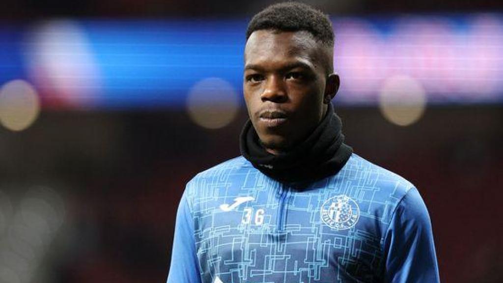 Abdoulaye Keita en un entrenamiento del Getafe esta temporada.