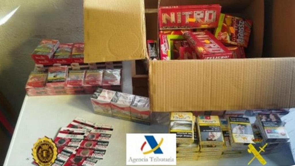 Material intervenido por la Policía Local, Guardia Civil y Aduanas