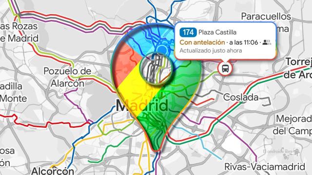 Fotomontaje de Google Maps sobre el mapa de Madrid