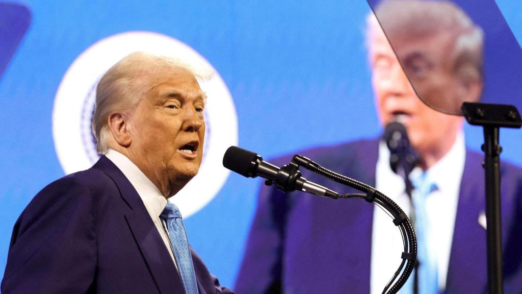 Donald Trump, presidente de Estados Unidos, durante su intervención en un foro el pasado 19 de febrero.