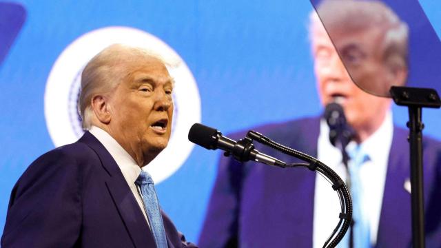 Donald Trump, presidente de Estados Unidos, durante su intervención en un foro el pasado 19 de febrero.