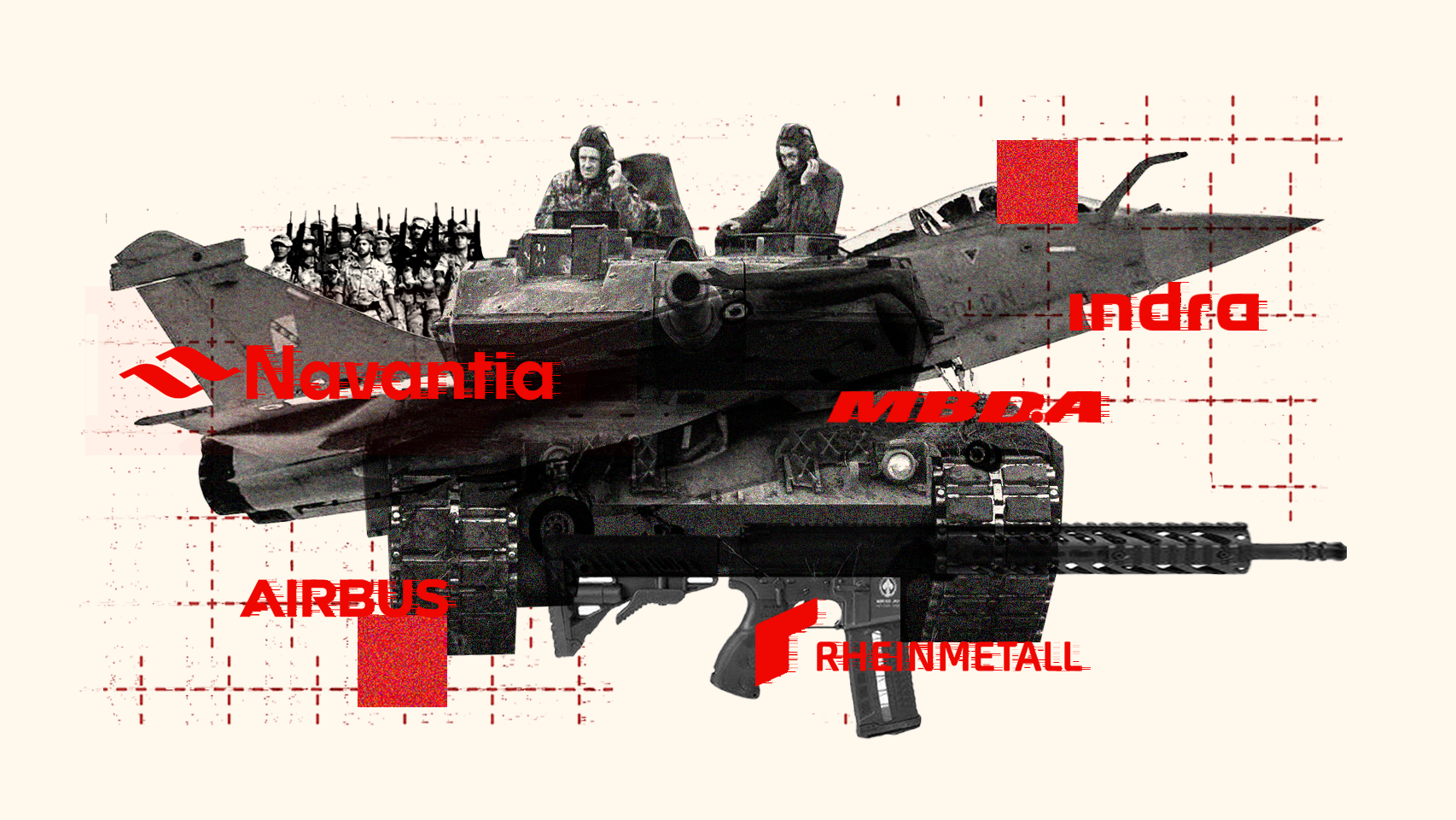 Ilustración sobre el sector de la defensa europeo.