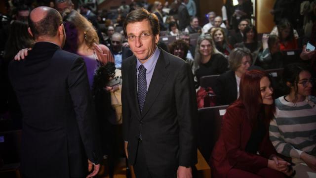 El alcalde de Madrid, José Luis Martínez-Almeida, durante el acto institucional conmemorativo del Día Internacional de la Mujer.