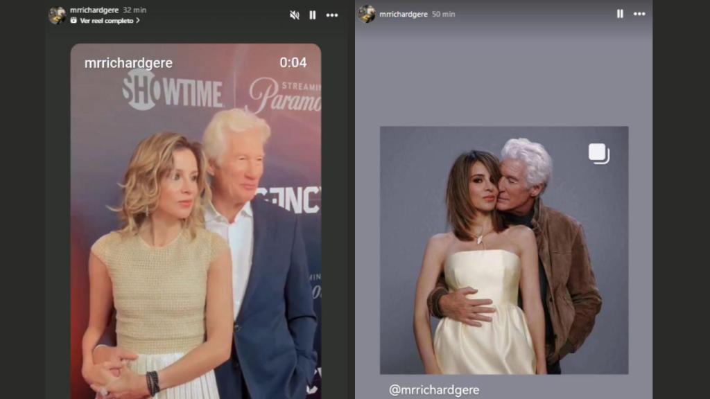 Alejandra Silva y Richard Gere, en imágenes de las redes sociales.