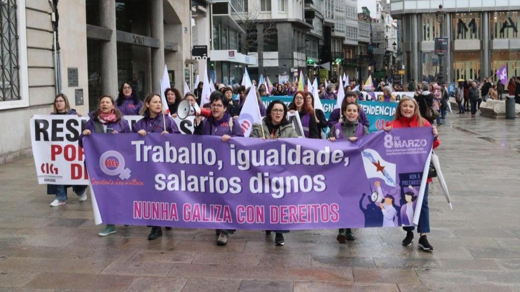 Concentración de la CIG por el 8M en A Coruña.