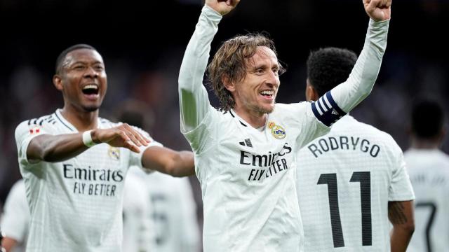Luka Modric celebra un gol con el Real Madrid