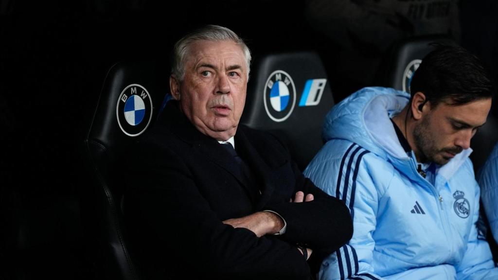 Carlo Ancelotti, en el banquillo del Real Madrid