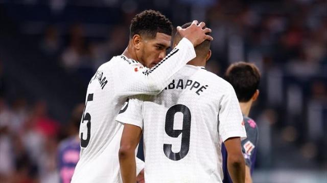 Jude Bellingham y Kylian Mbappé, en un partido del Real Madrid