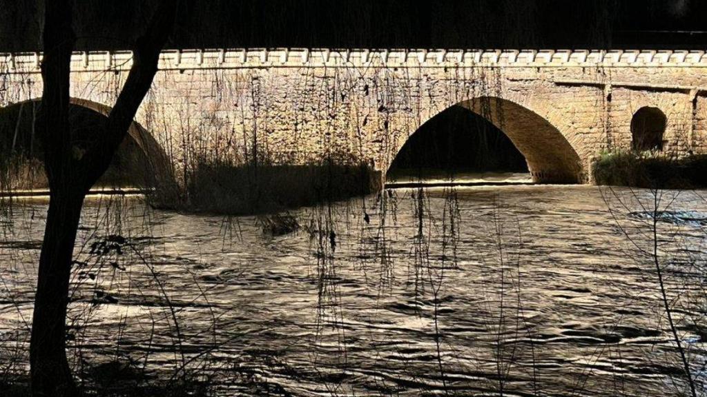 El río Henares a su paso por Guadalajara. Foto: Red social X del Ayuntamiento.