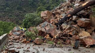 El desprendimiento de la A-397 Ronda-San Pedro en Málaga.