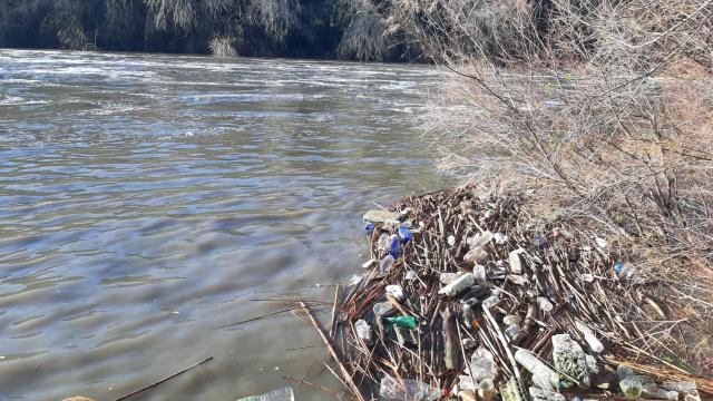 Ribera del Tajo en las inmediaciones del barco de pasaje.