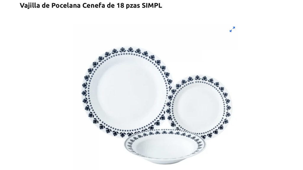 Vajilla de Porcelana.