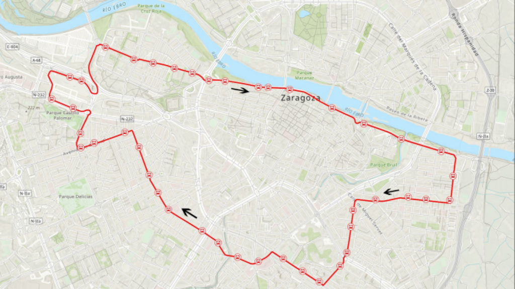 El recorrido del nuevo Ci3, en Zaragoza.