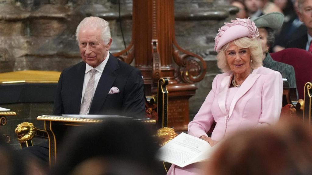 El rey Carlos III y la reina Camila en la Abadía de Westminster este 10 marzo de 2025.