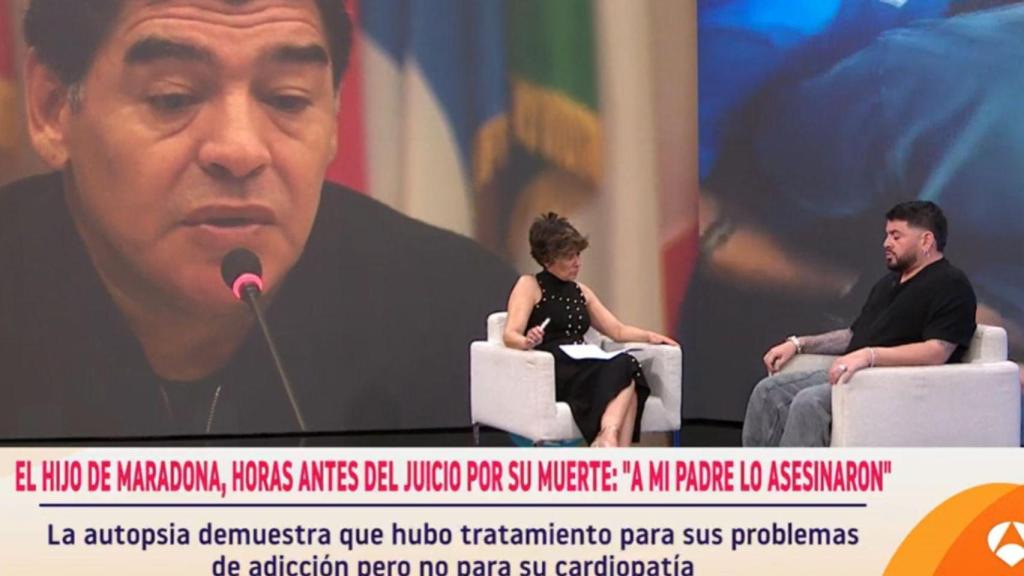 Sonsoles Ónega y Maradona Jr.