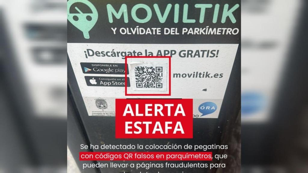 Imagen de advertencia del Ayuntamiento de Alicante.