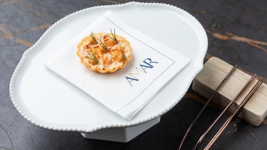 Tartaleta de centolla, en Amar Barcelona.