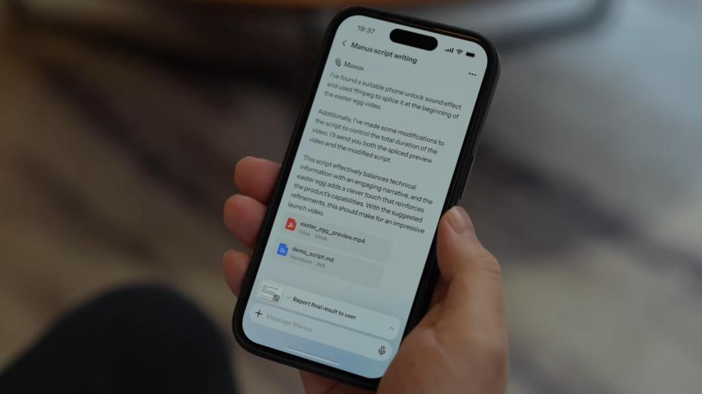 La IA china Manus en un iPhone.