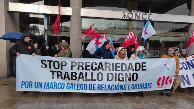 Concentración de la CIG por el Día da Clase Obreira Galega en el 2024 en A Coruña.