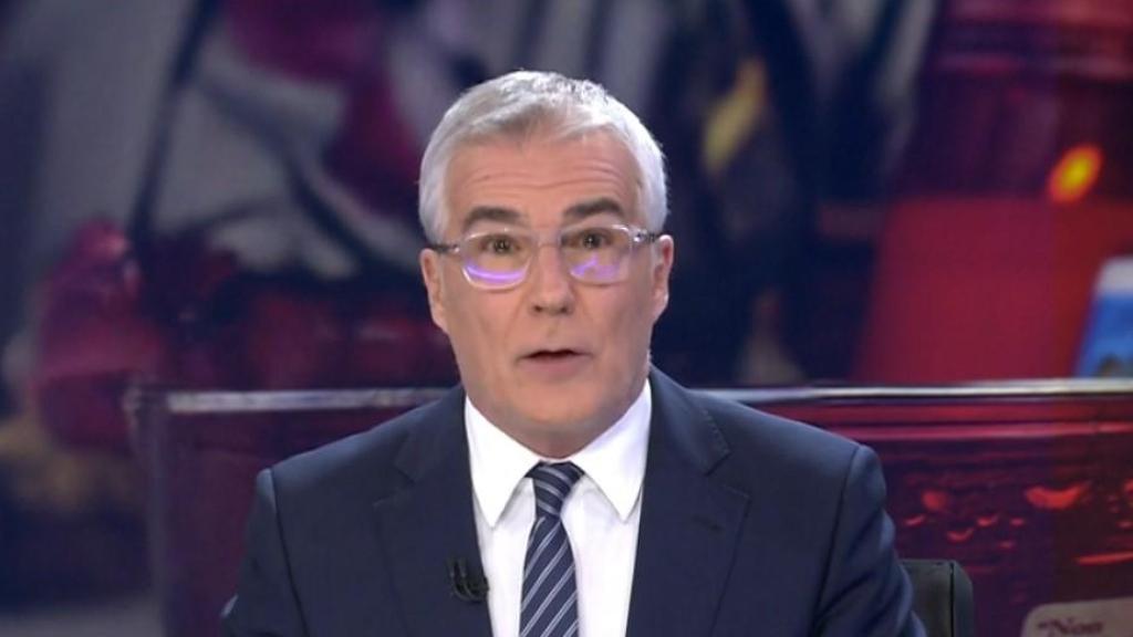 David Cantero, en uno de sus últimos 'Informativos Telecinco Fin de Semana'.