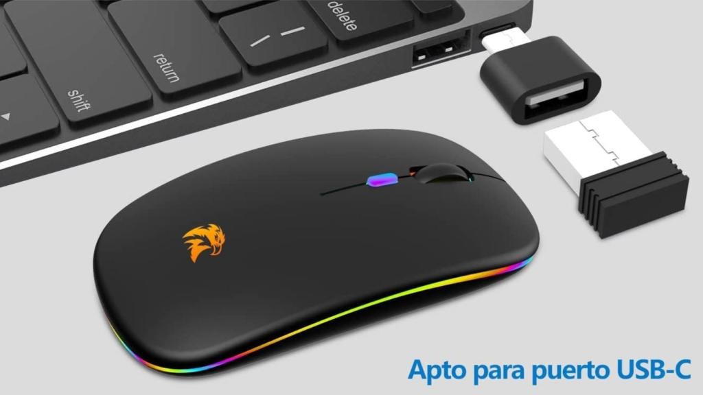 Ratón con adaptador USB Tipo C