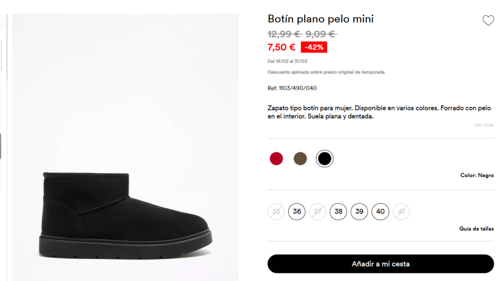 Lefties arrasa con este botín plano de pelo mini.