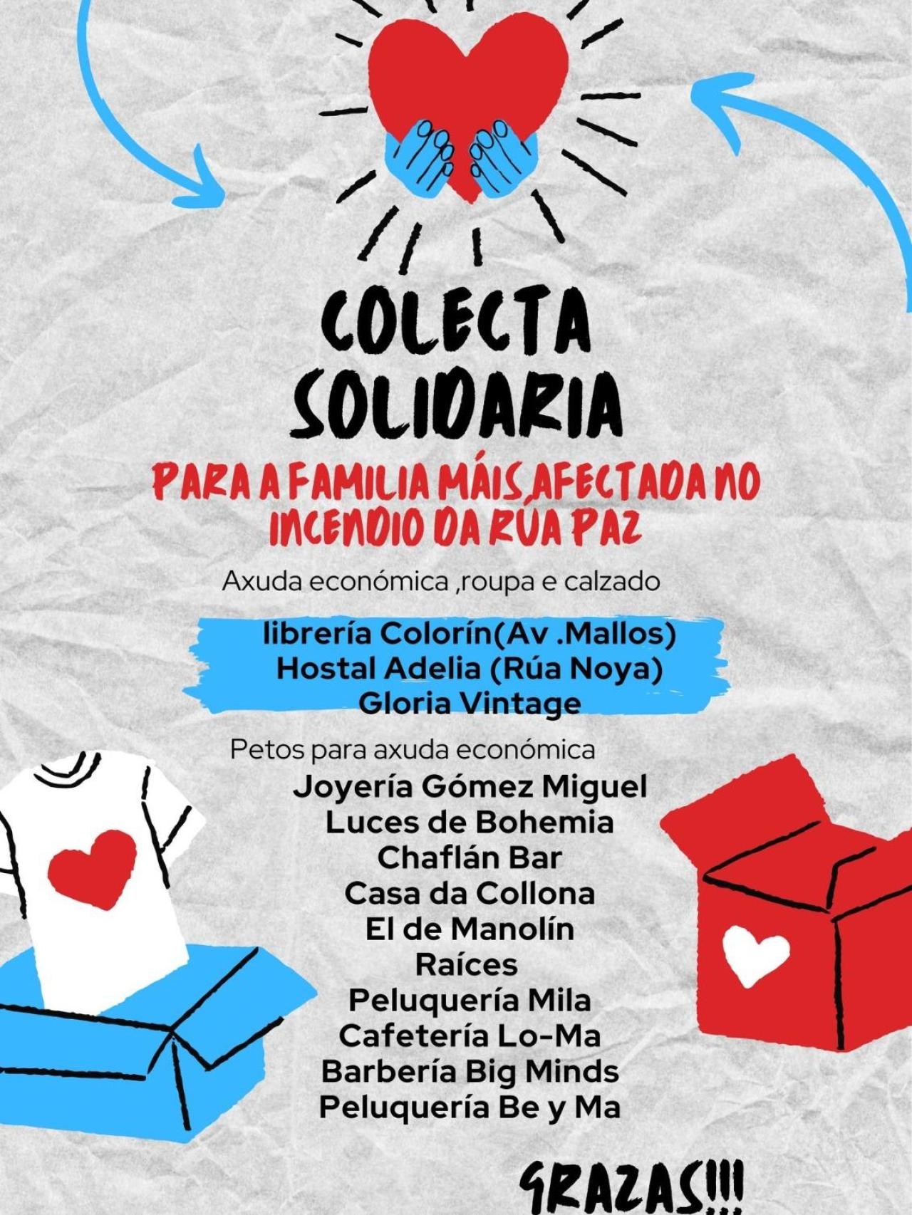 Cartel de la campaña solidaria de Os Mallos.
