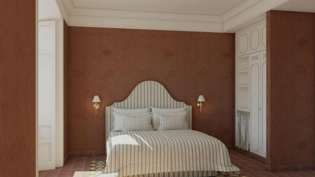 Diseño de una de las habitaciones del futuro hotel.