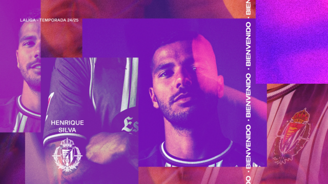 Montaje del Pucela para anunciar el fichaje de Henrique Silva