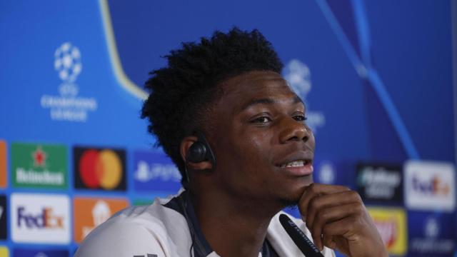 Tchouaméni, en rueda de prensa.