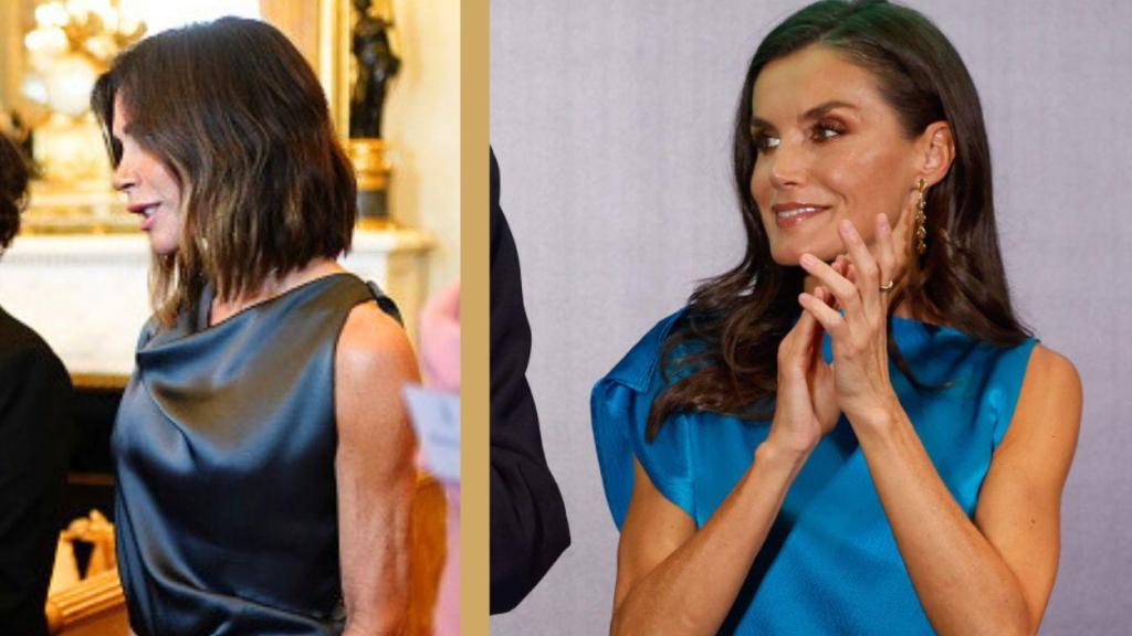 La diseñadora y la Reina, en un montaje de Magas.