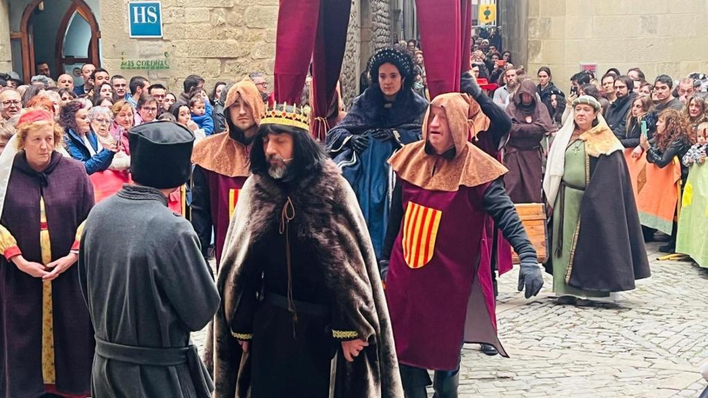 Recreación de 'La llegada de la reina y el nacimiento de un rey'.