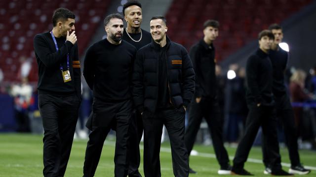 Ceballos, Carvajal, Militao y Lucas Vázquez en el Metropolitano.
