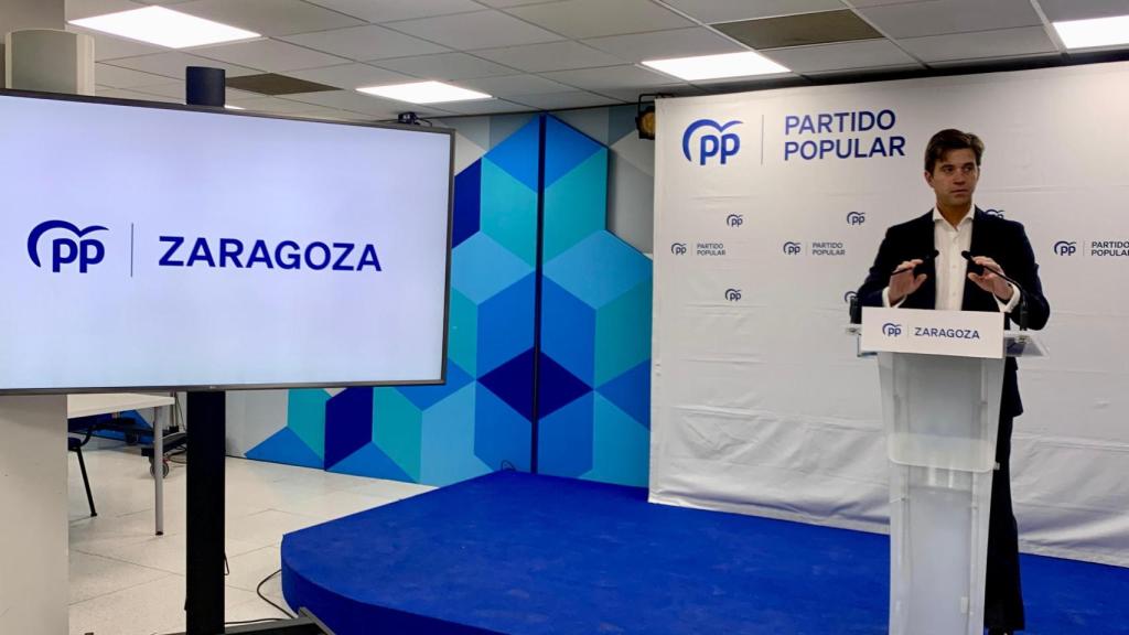 Ramón Celma, este miércoles en la sede del PP-Aragón.