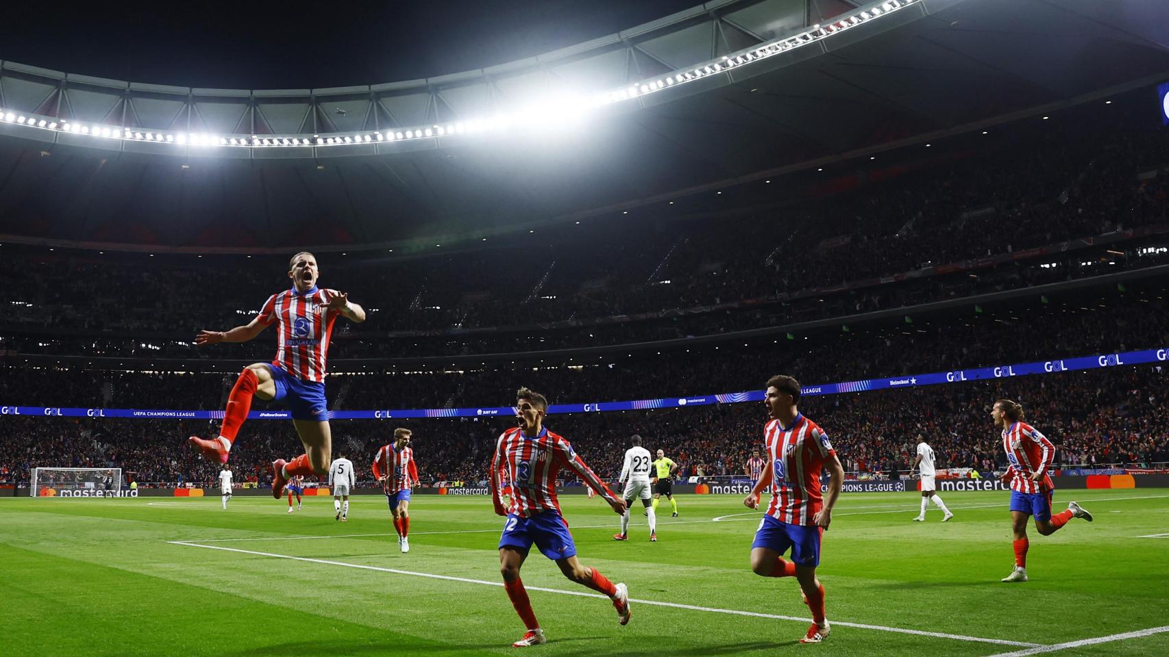 Gallagher celebra su gol contra el Real Madrid.