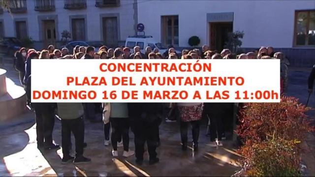 Cartel anunciador de la concentración convocada en Miguel Esteban (Toledo).