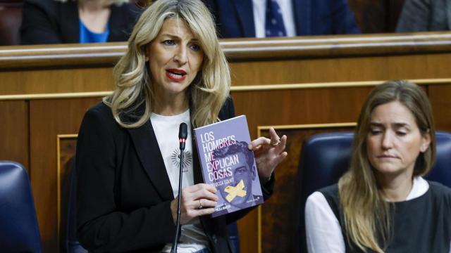 La vicepresidenta segunda del Gobierno, Yolanda Díaz, este miércoles en su cara a cara con la diputada del PP Esther Muñoz.
